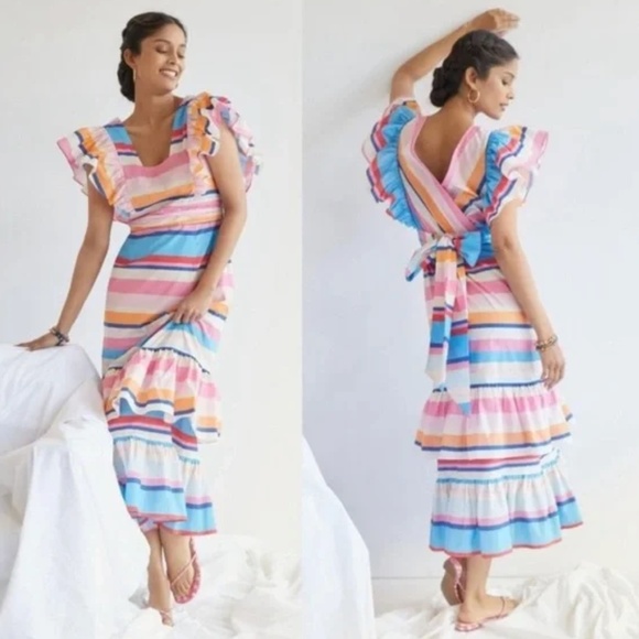 Anthropologie Dresses & Skirts - Anthropologie Plenty by Tracy Reese Rainbow Stripe Maxi‎ Dress (NWT)